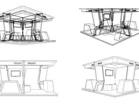 Exhibition Booth Stand Stall Trade Show 3D Модель