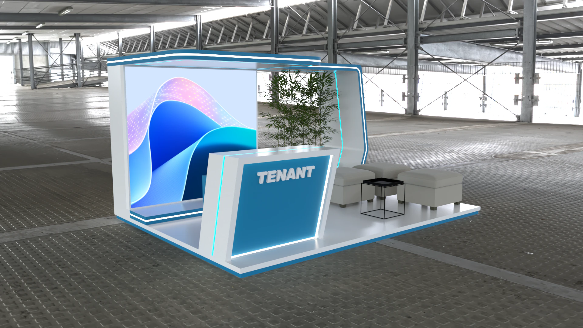 Exhibition Booth Stand Stall Trade Show 3D 4X3 3D Model .c4d .max .obj .3ds .fbx .stl .blend