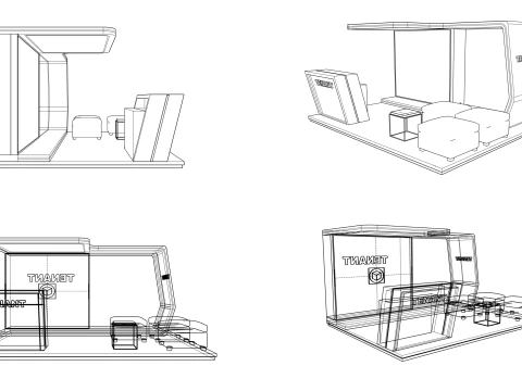Exhibition Booth Stand Stall Trade Show 3D 4X3 3D Model