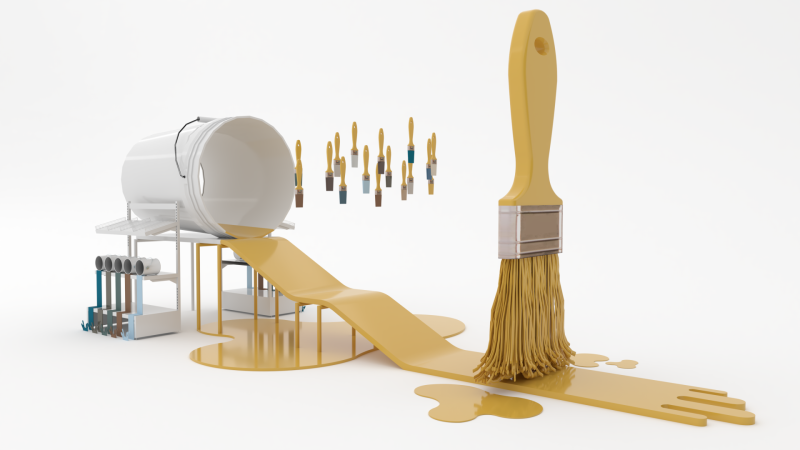 Paintbrush Playground 3D Asset Stylized Game Environment 3Dモデル .c4d .max .obj .3ds .fbx .stl .blend