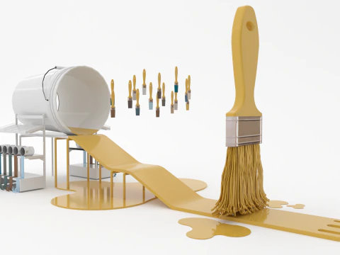 Pędzel Plac zabaw 3D Zasoby stylizowane środowisko gry Model 3D