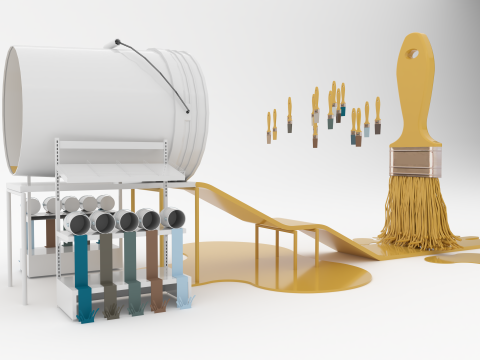 Paintbrush Playground 3D Asset Stylized Game Environment 3Dモデル
