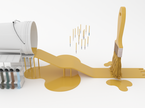Paintbrush Playground 3D Asset Stylized Game Environment 3Dモデル