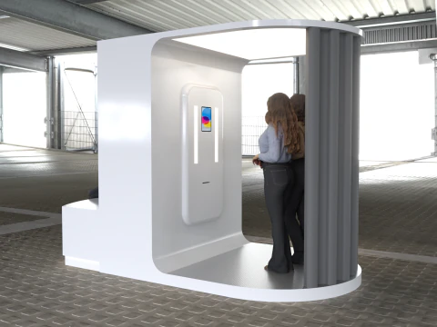 Nowoczesny modułowy fotobudka Kiosk Futurystyczny minimalistyczny design Model 3D