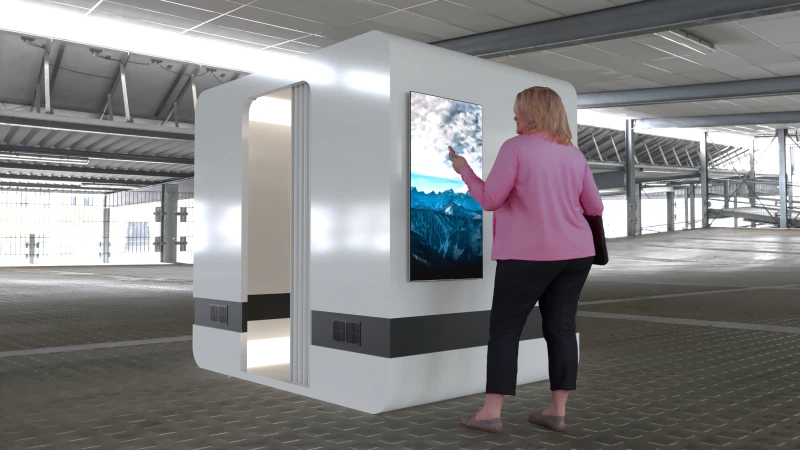 आधुनिक फोटो बूथ कियॉस्क इंटरएक्टिव सेल्फ फोटो बूथ 3D मॉडल .c4d .max .obj .3ds .fbx .stl .blend 