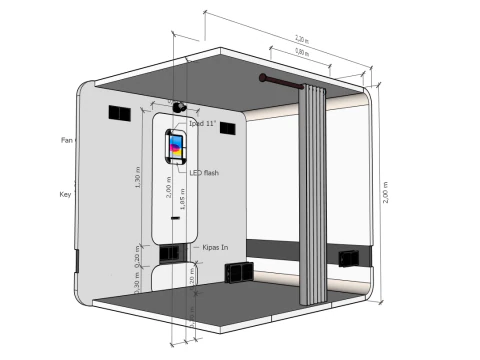 आधुनिक फोटो बूथ कियॉस्क इंटरएक्टिव सेल्फ फोटो बूथ 3D मॉडल