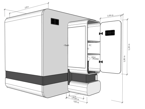 आधुनिक फोटो बूथ कियॉस्क इंटरएक्टिव सेल्फ फोटो बूथ 3D मॉडल