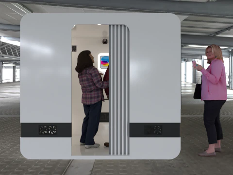 आधुनिक फोटो बूथ कियॉस्क इंटरएक्टिव सेल्फ फोटो बूथ 3D मॉडल