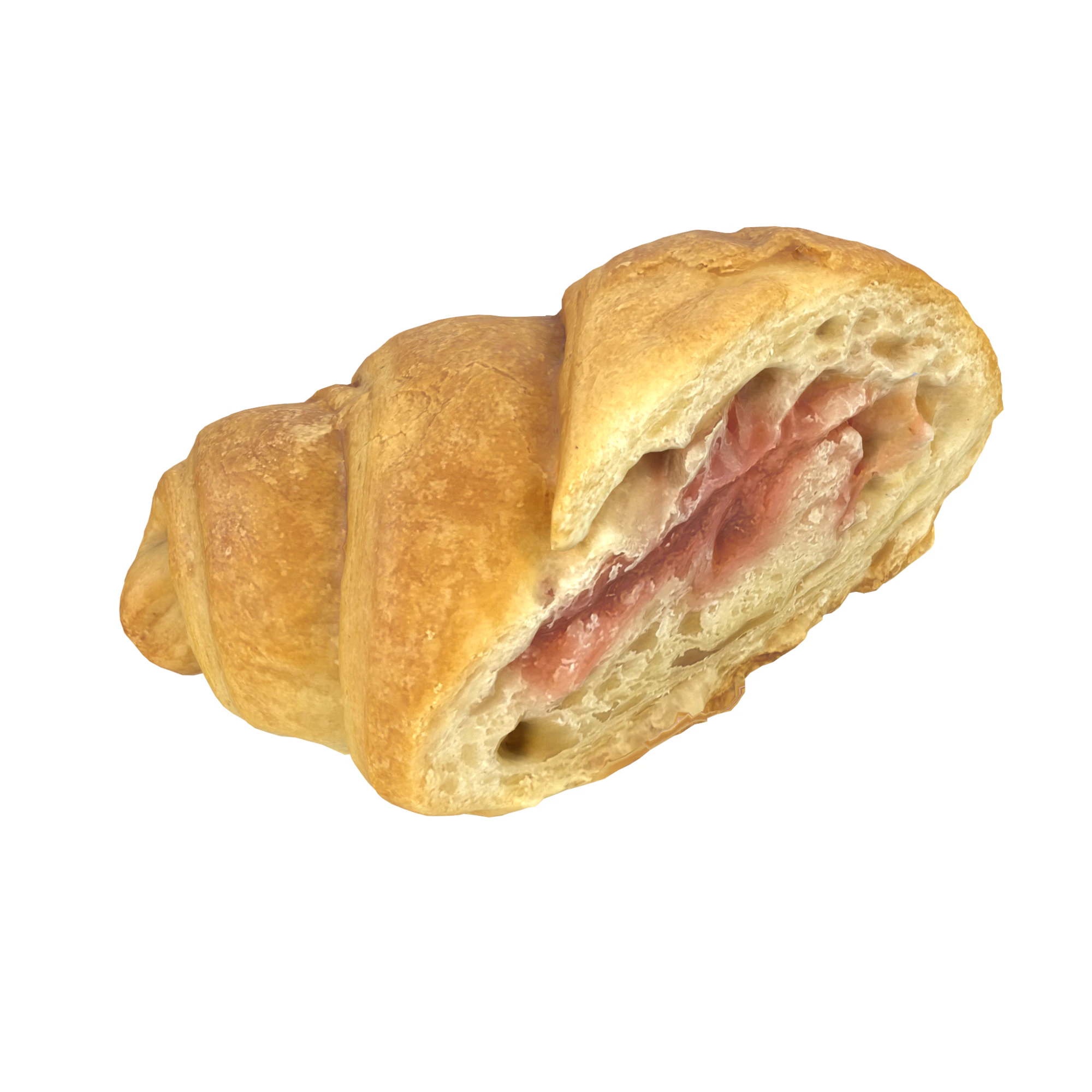 Cut Croissant 3D Model .c4d .max .obj .3ds .fbx .stl .blend 