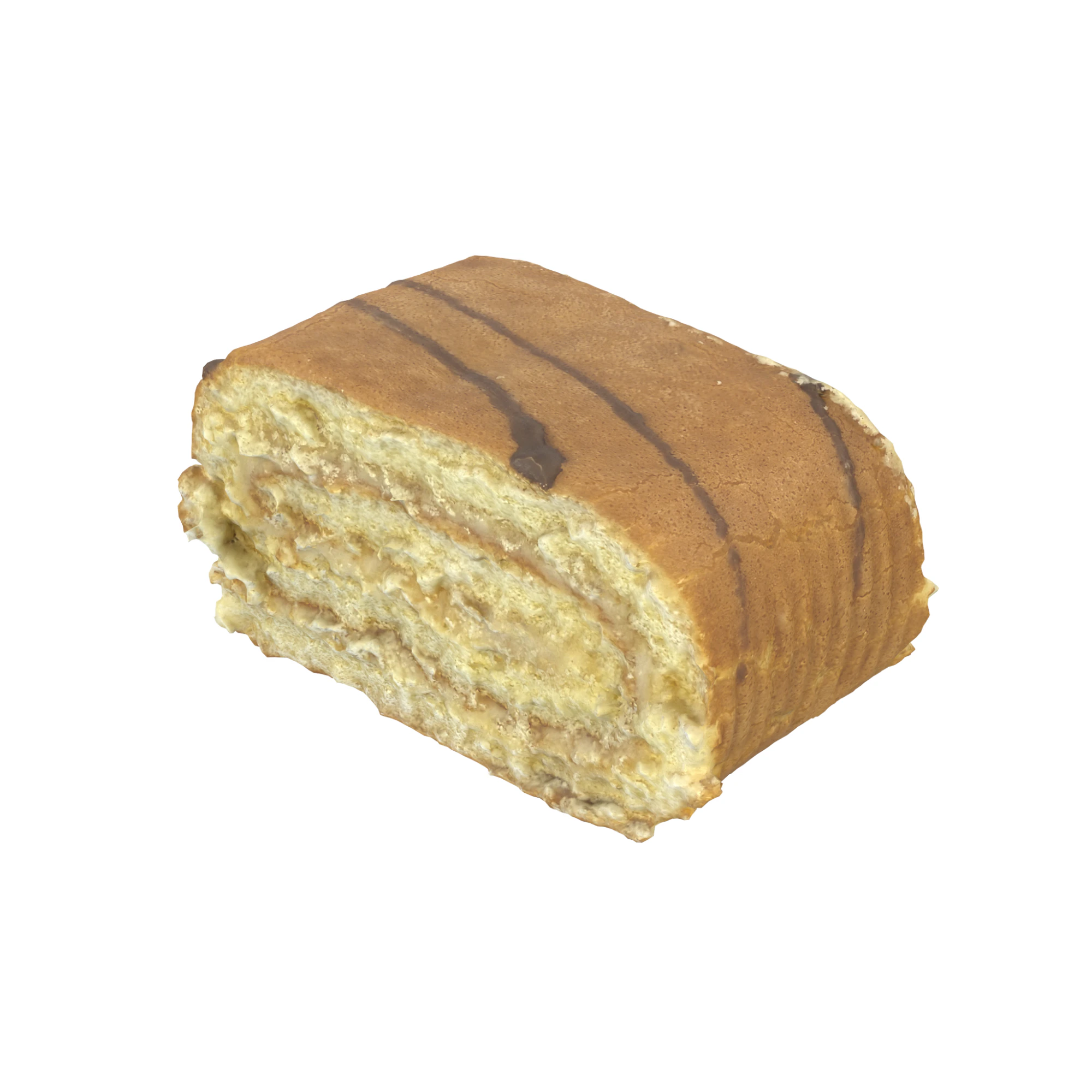 Sweet Roll Piece 3D Model .c4d .max .obj .3ds .fbx .stl .blend 