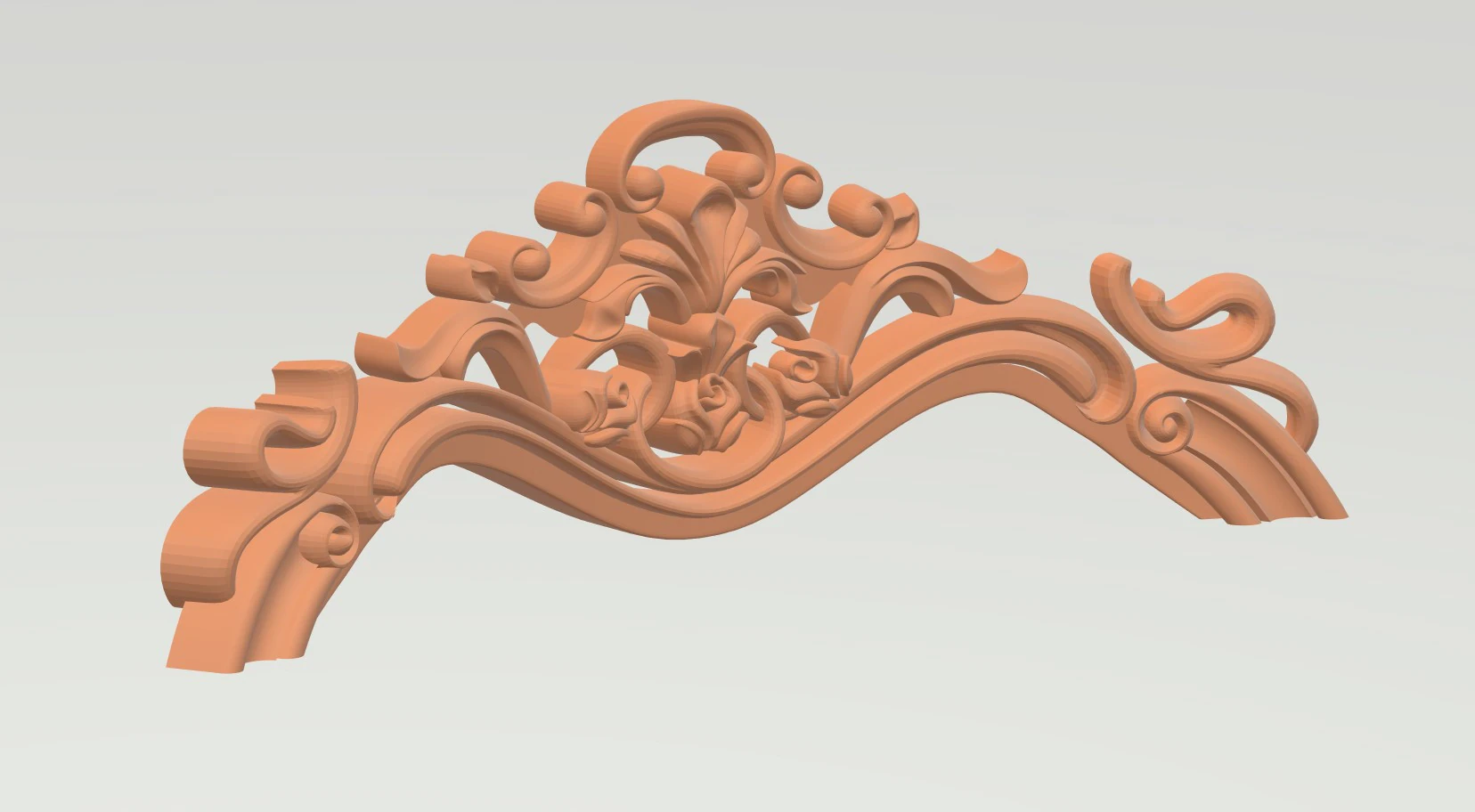 Carved sofa top rail 3D Model .c4d .max .obj .3ds .fbx .stl .blend 