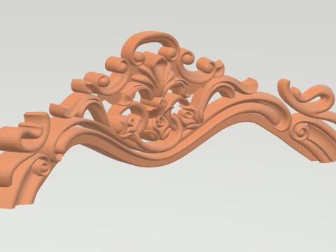 Carved sofa top rail 3D Модель