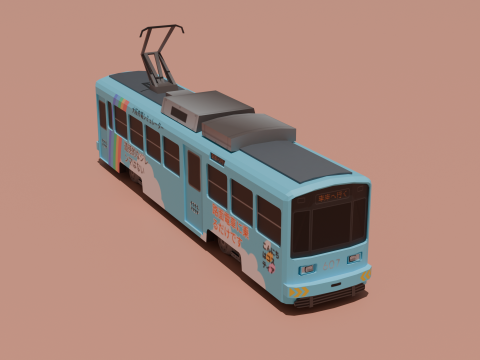 Osaka Tokyu Sharyo mo 601 kata low-poly tram 3D Модель