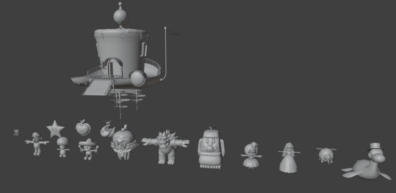 15 Super Mario Odyssey characters 3D 모델 .c4d .max .obj .3ds .fbx .stl .blend 