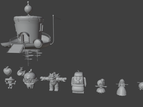 15 Super Mario Odyssey characters 3D Model