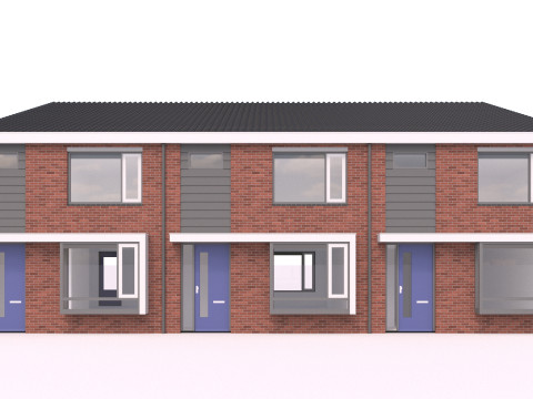 Terraced houses 3D Model