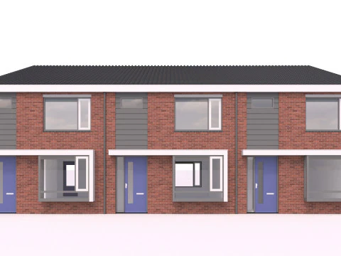 Terraced houses 3D Model