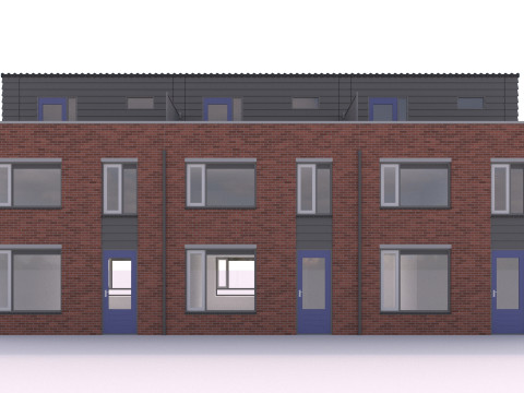 Terraced houses 3D Model