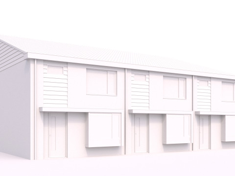 Terraced houses 3D Model