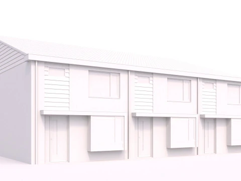 Terraced houses 3D Model