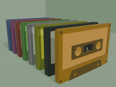 Cassette Low poly 3D Model