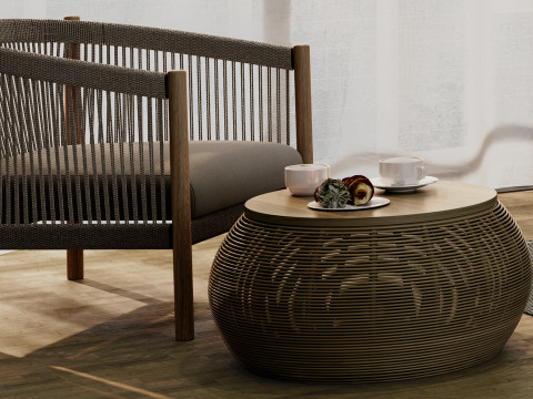 Minimalist Bedroom Scene 3D Model