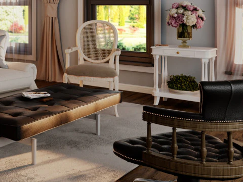 Classic Luxury Bedroom Interior 3D Model