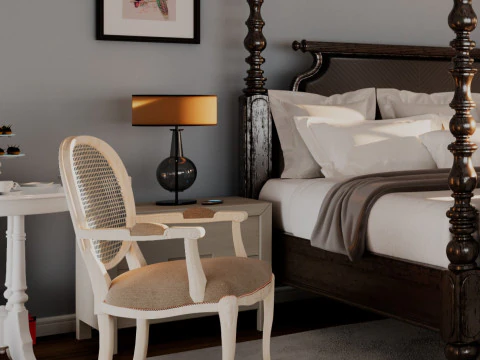 Classic Luxury Bedroom Interior 3D Model