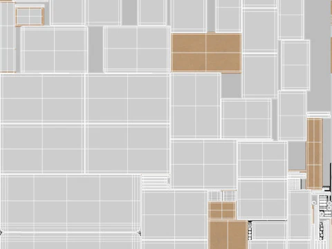 화이트 책상 3D 모델