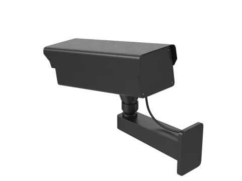 Zwarte beveiligingscamera 3D Model