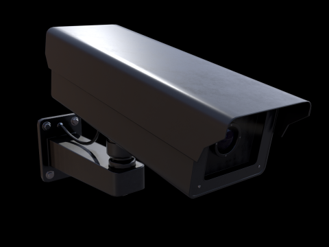 Black Security Camera 3D Model