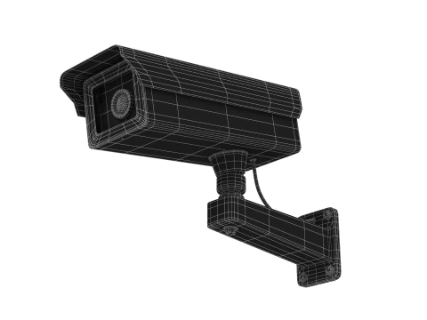 Zwarte beveiligingscamera 3D Model