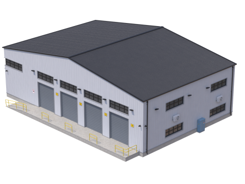 Industrial Building 3D Model