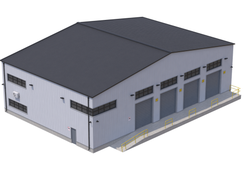 Industrial Building 3D मॉडल