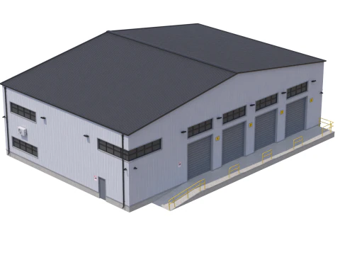 Industrial Building 3D Model