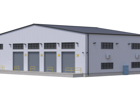 Industrial Building 3D मॉडल