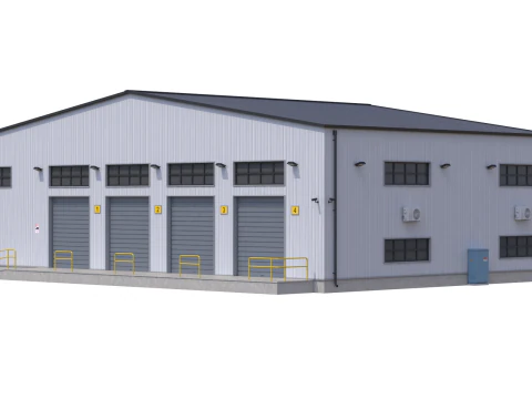 Industrial Building 3D Model