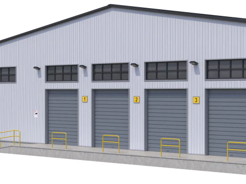 Industrial Building 3D Model