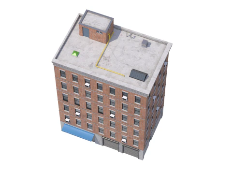 Apartment Building 2 3D Model