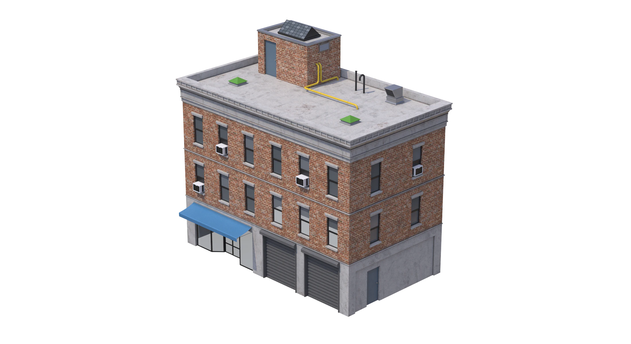 Apartment Building 4 3D Model .c4d .max .obj .3ds .fbx .stl .blend 