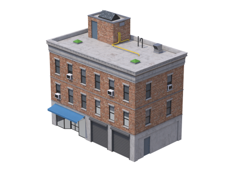 Apartment Building 4 3D Model