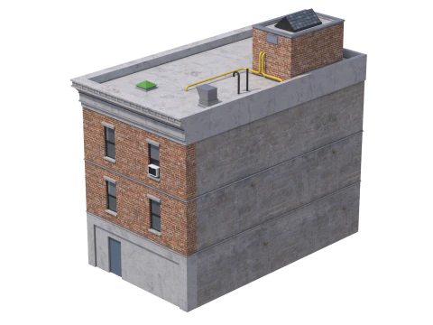 Apartment Building 4 3D Model