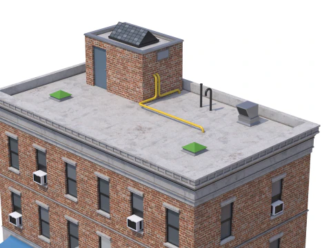 Apartment Building 4 3D Model