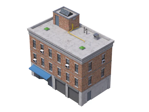 Apartment Building 4 3D Model