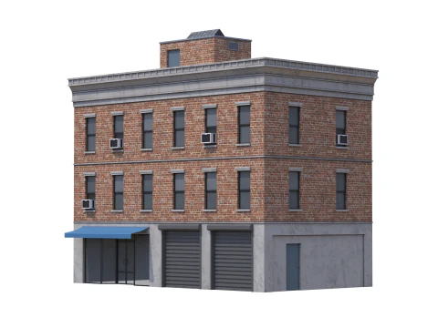 Apartment Building 4 3D Model