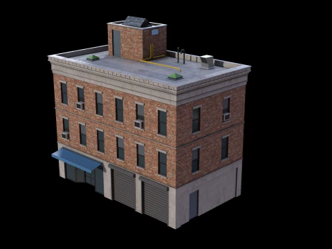 Apartment Building 4 3D Model