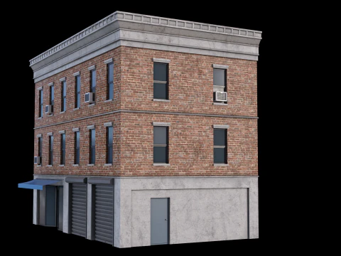 Apartment Building 4 3D Model