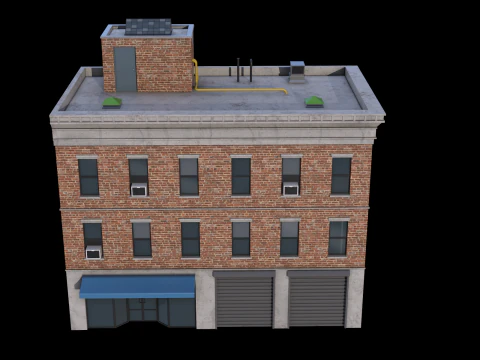 Apartment Building 4 3D Model