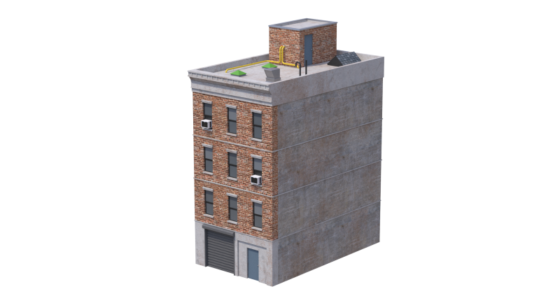 Apartment Building 5 3D Model .c4d .max .obj .3ds .fbx .stl .blend