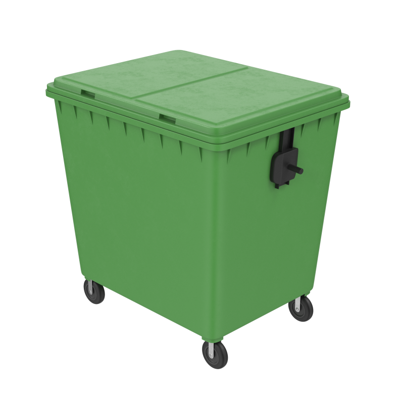 Wheeled Trash Bin Model 3D .c4d .max .obj .3ds .fbx .stl .blend